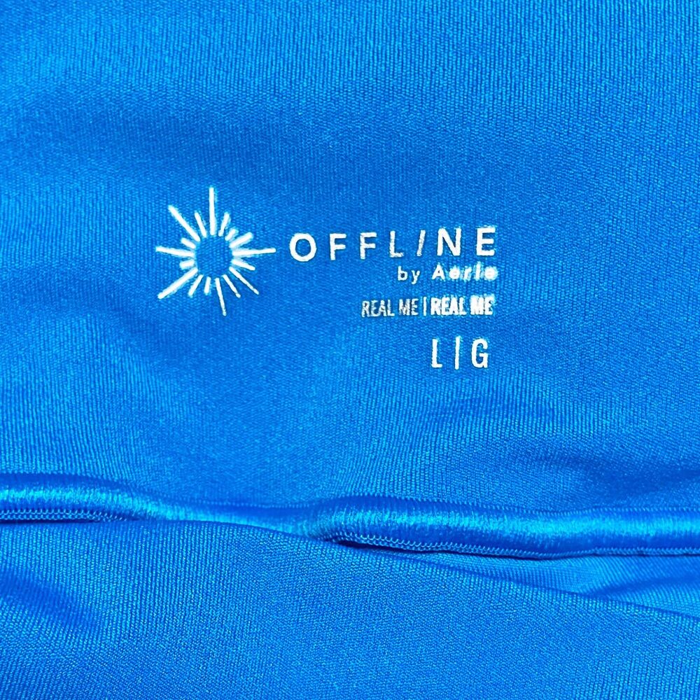 Offline by Aerie Flowy Pleated Skort Size L Blue Shorts Skirt Tennis Pickleball - Picture 4 of 5